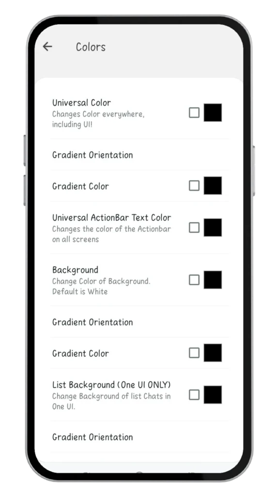 Customize Colors